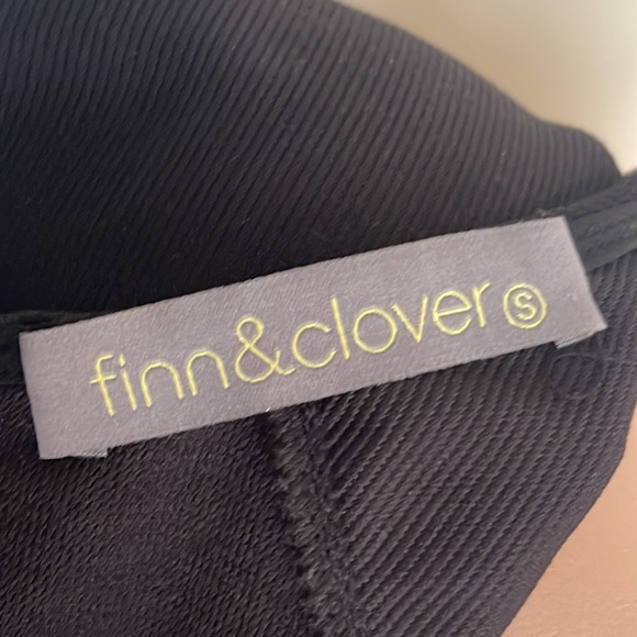 FINN & CLOVER Black Midi Dress with Sheer Overlay Size Small - Picture 8 of 16